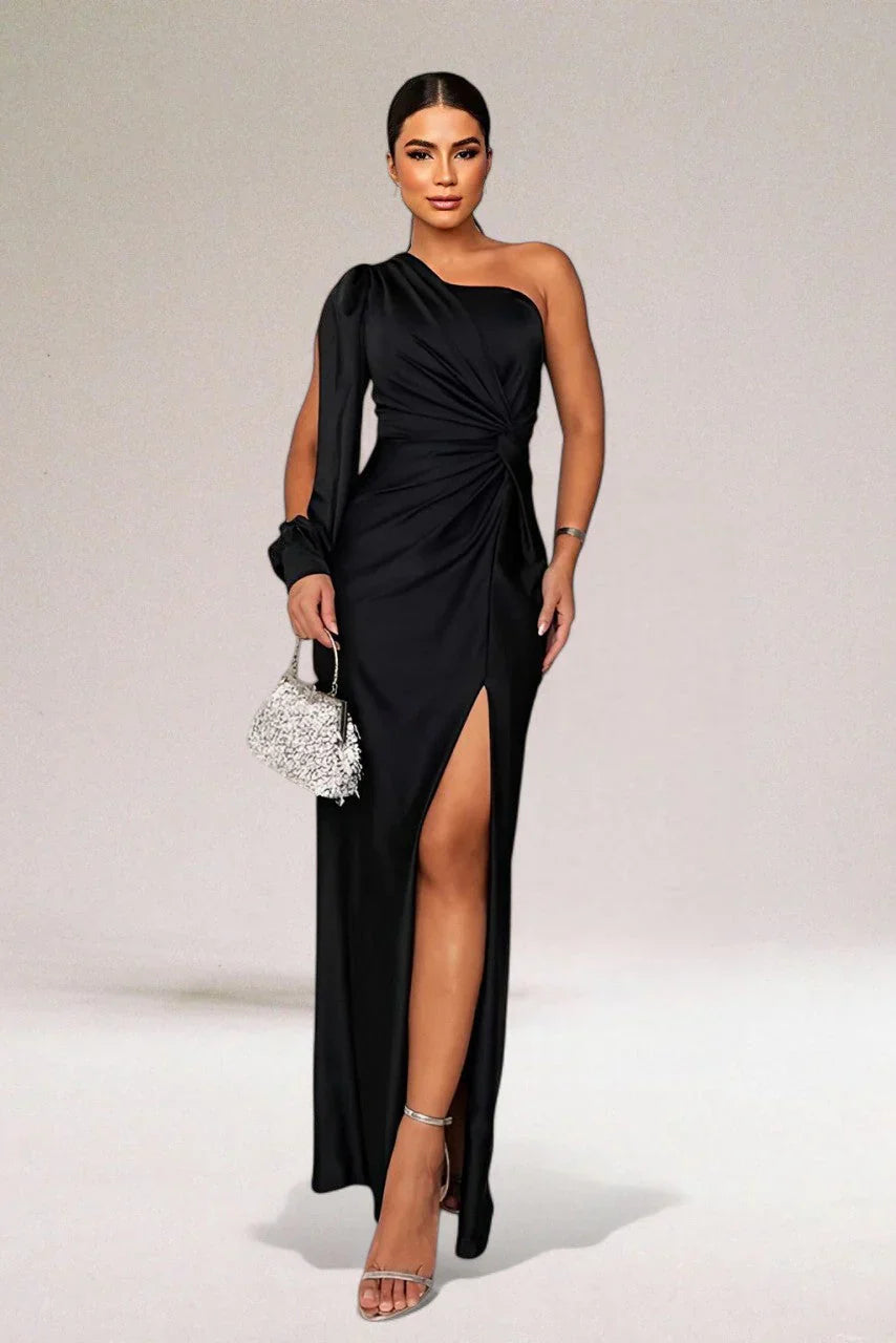 Asymmetrisches Einärmeliges Abendkleid - Joy