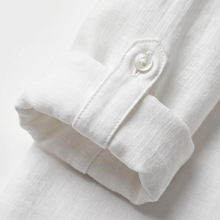 Band Collar Long-Sleeve Shirt -  Lamar