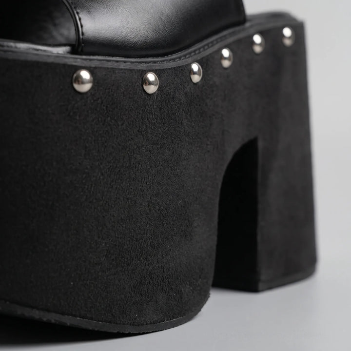 Black Platform Sandals - Nicole