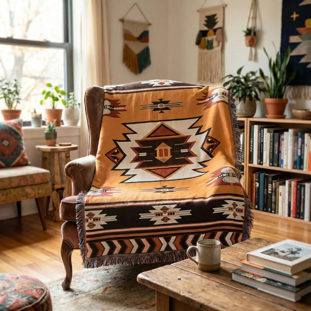 Boho Tapestry Throw Blanket - Desertloom