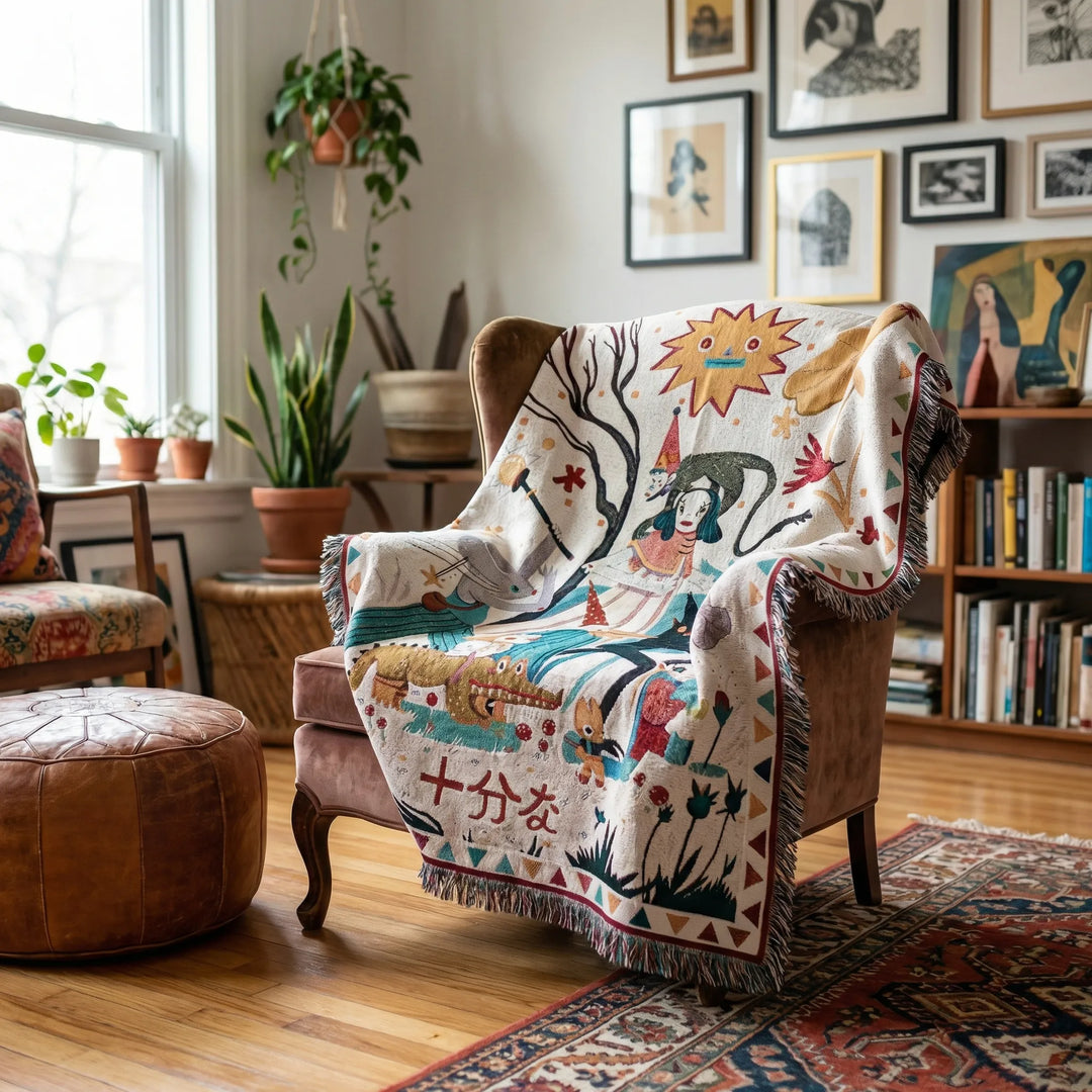 Boho Tapestry Throw Blanket - Desertloom