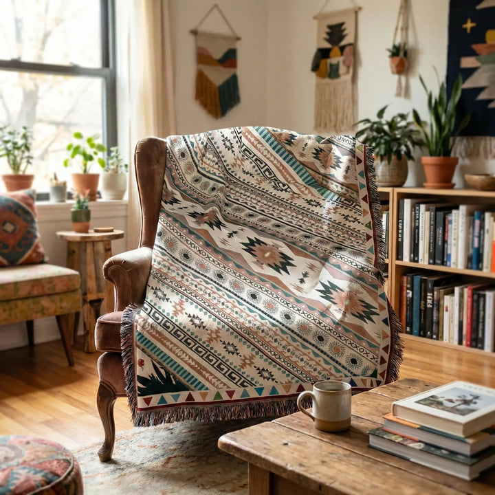 Boho Tapestry Throw Blanket - Desertloom