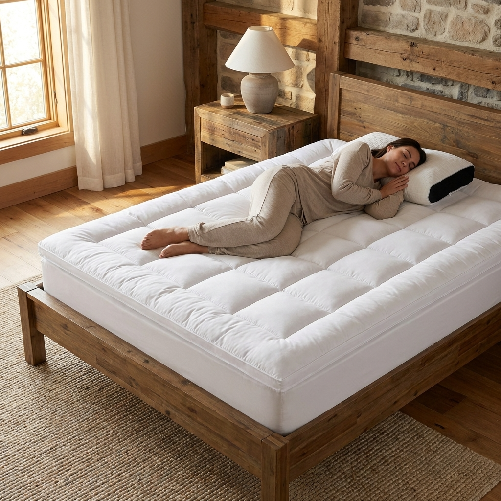 Box-Stitched Deep Fitted Mattress Topper - Somnix