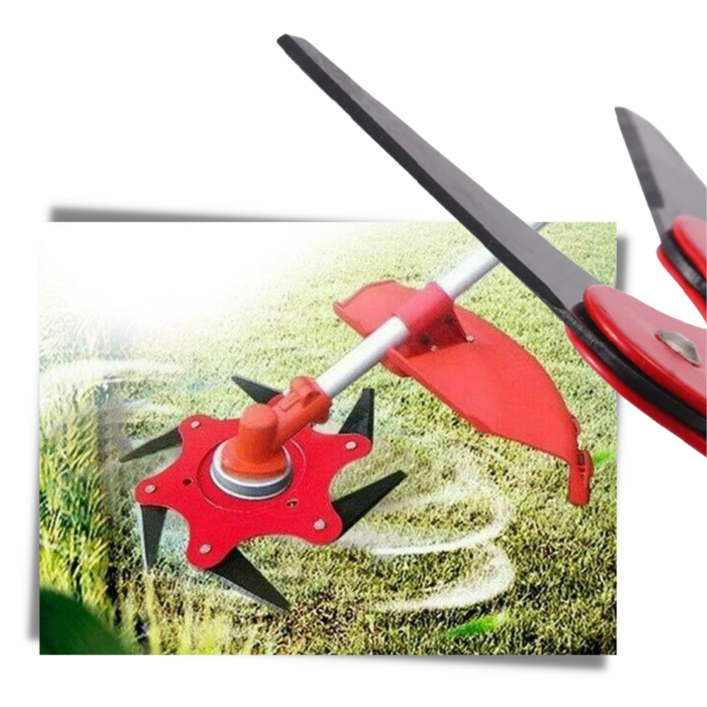 Robust trimmer head with 6 steel blades – TrimmBlade
