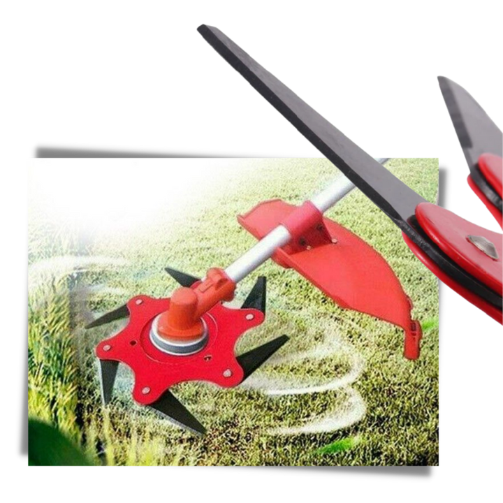 Robust trimmer head with 6 steel blades – TrimmBlade