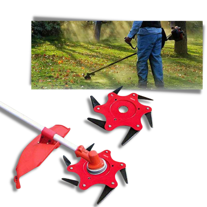 Robust trimmer head with 6 steel blades – TrimmBlade