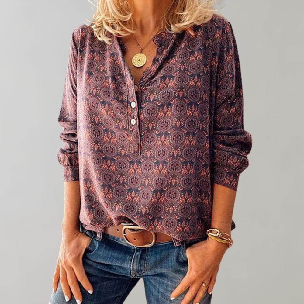 Ladies Vintage Blouse made of Polyester – Selina
