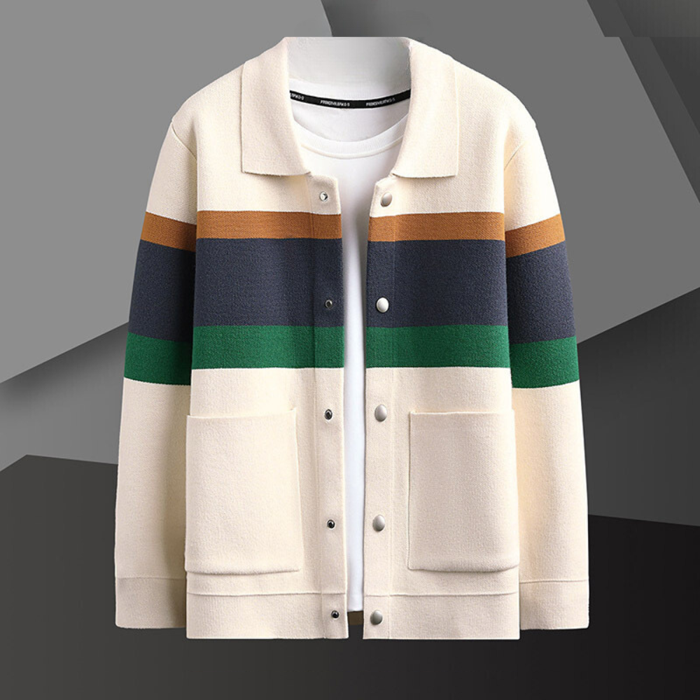 Herenvest with Button Closure and Stripes – Enzo