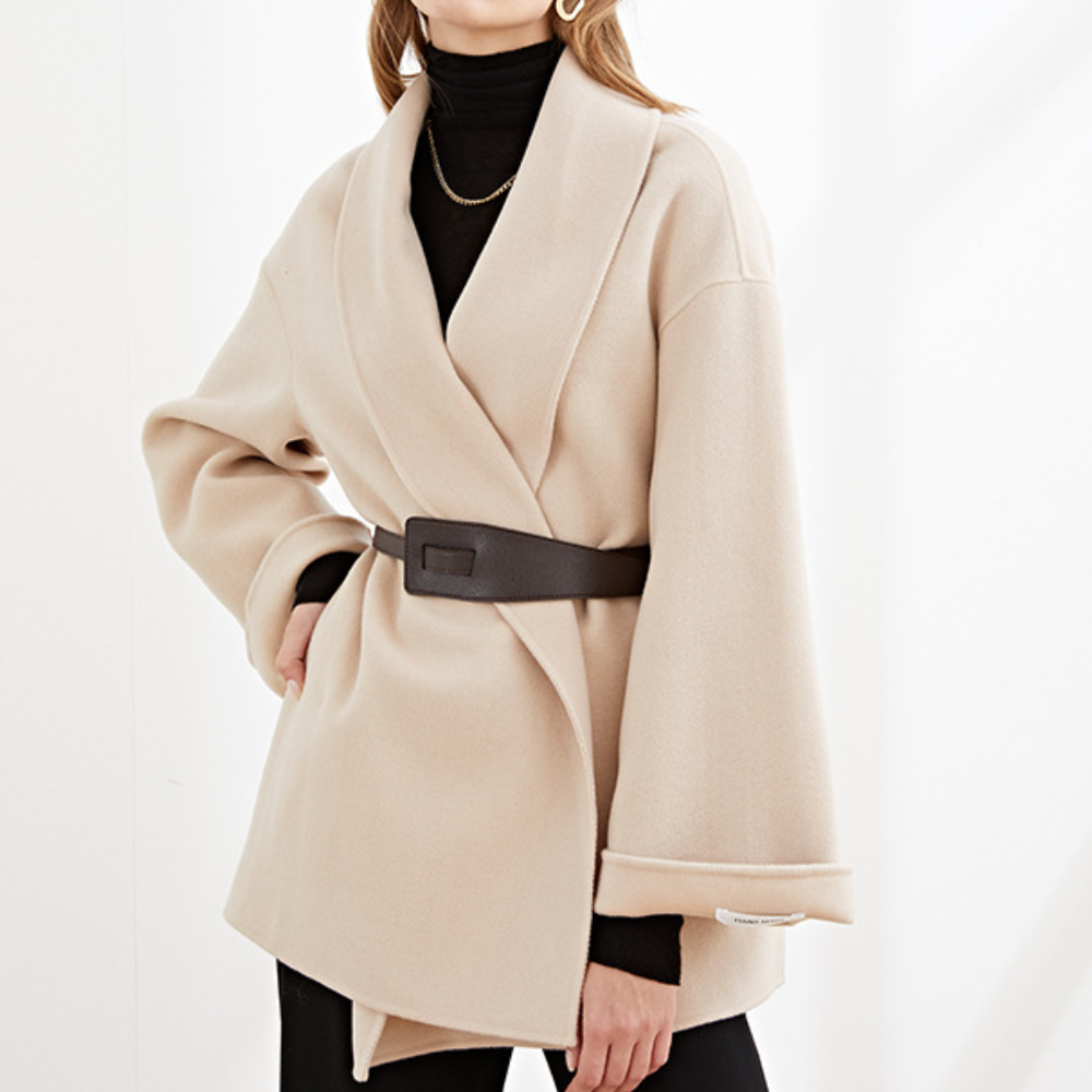 Wool Women's Jacket with Belt – Elvira