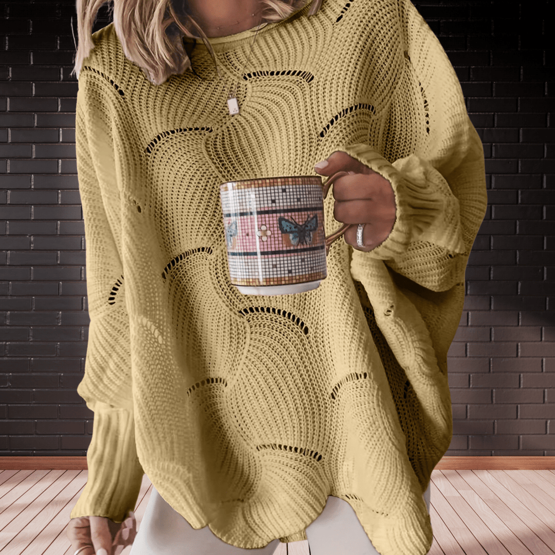 Women's ribbed fall sweater with an asymmetric hem — Annelie
