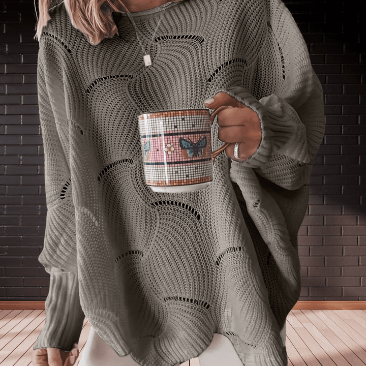 Women's ribbed fall sweater with an asymmetric hem — Annelie
