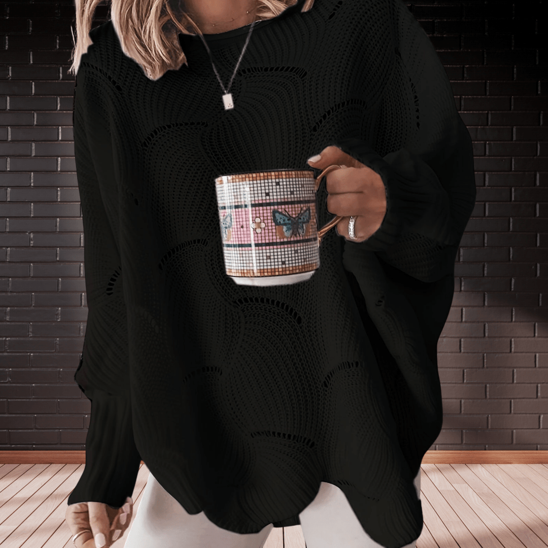 Women's ribbed fall sweater with an asymmetric hem — Annelie