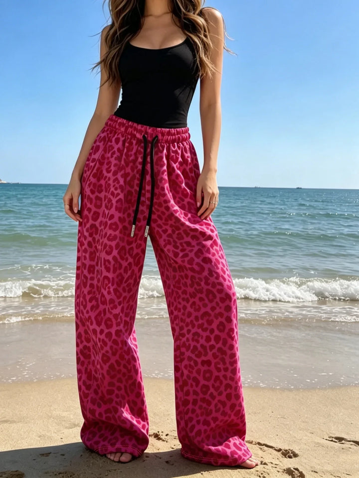 Casual Knit Leopard Print Pants - Jenny