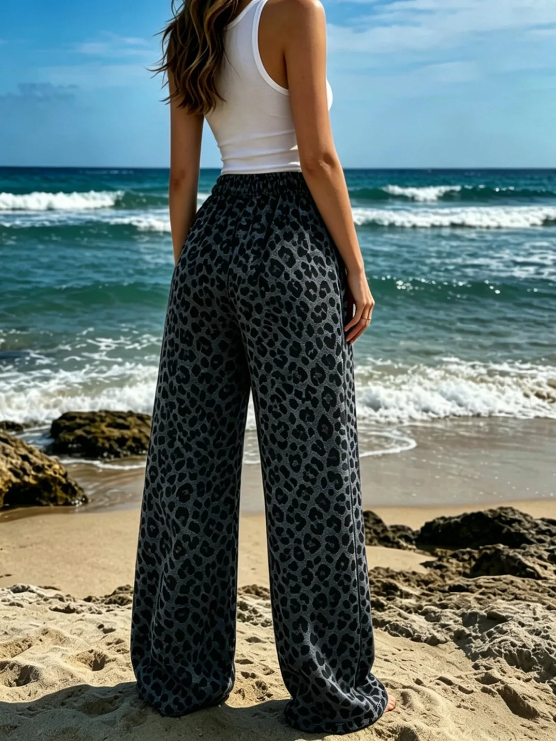 Casual Knit Leopard Print Pants - Jenny