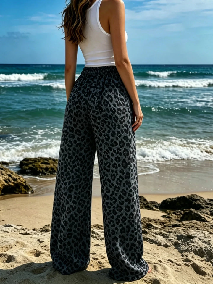 Casual Knit Leopard Print Pants - Jenny