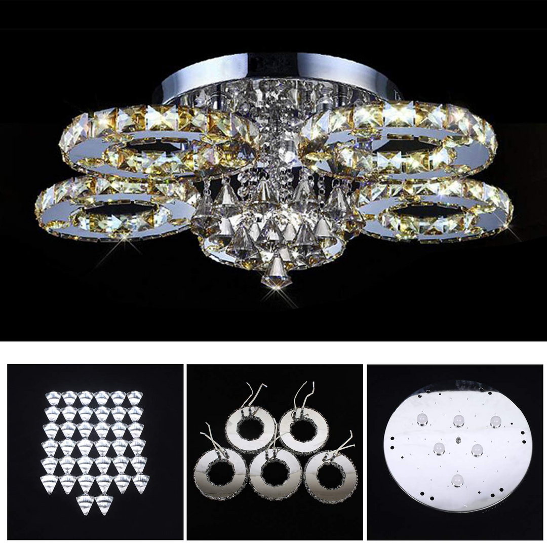 Ceiling Mounted Crystal Chandelier -  Aurellin