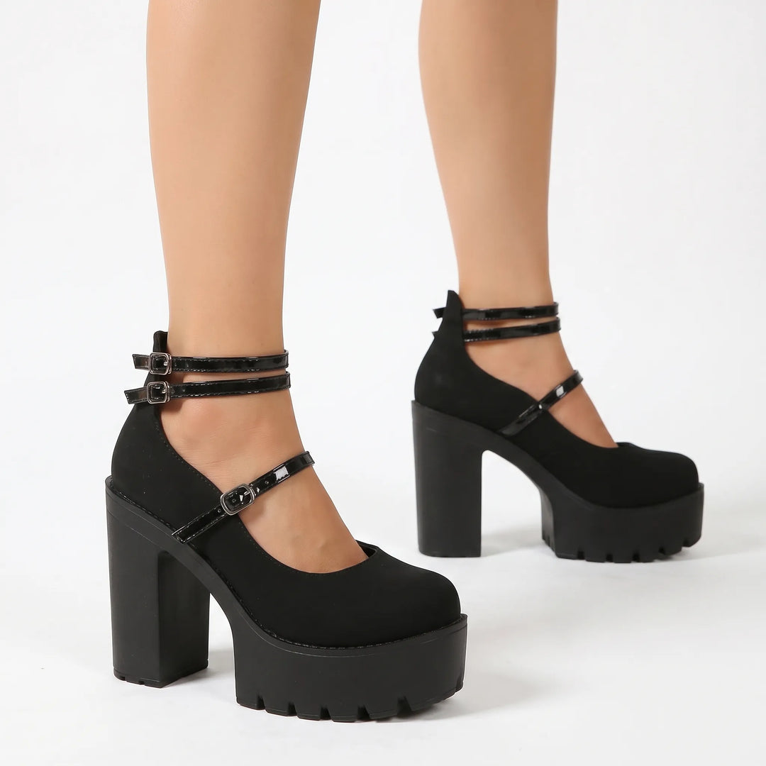 Chunky Heel Mary Jane Pumps - Antonia