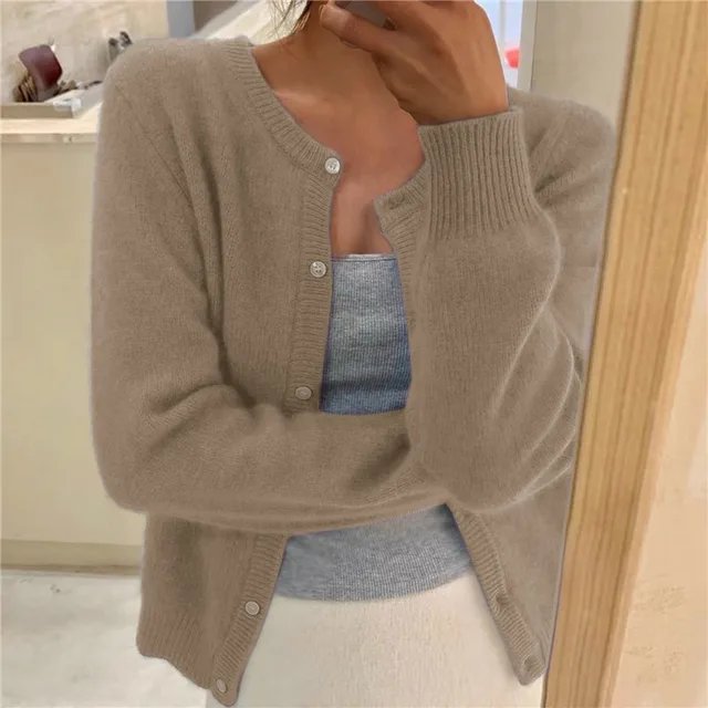 Classic Button-Up Knit Cardigan - Deanna