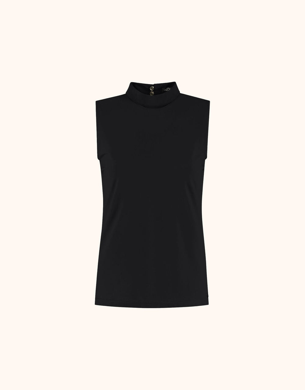 Collared Black Sleeveless Top - Jill
