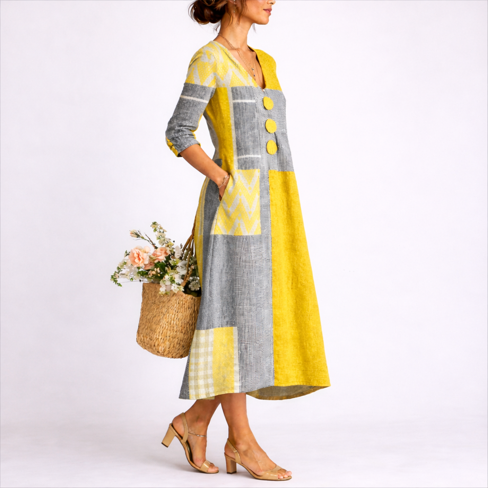 Colour Block Midi Dress - Sally