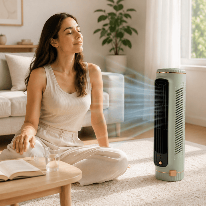 Compact Bladeless Tower Fan - CirrusFlow