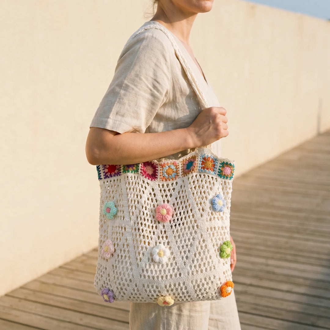 Crochet Flower Tote Bag - Florinta
