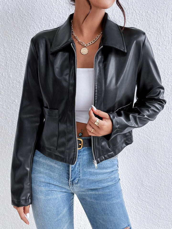 Cropped Black Outerwear Jacket - Mae