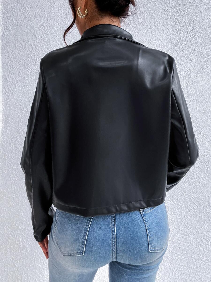Cropped Black Outerwear Jacket - Mae