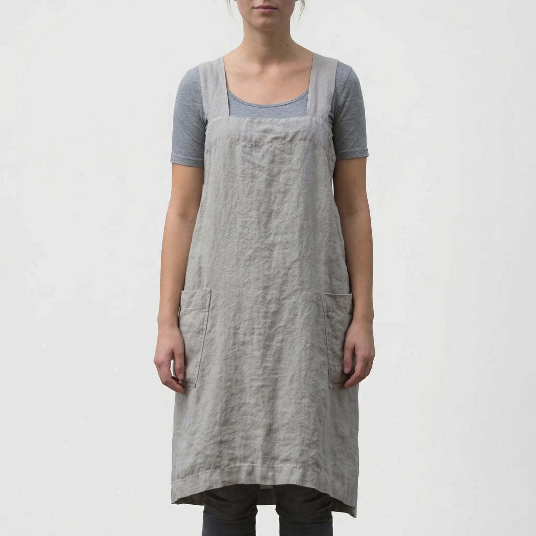 Crossback Pinafore Apron For Women - Heather