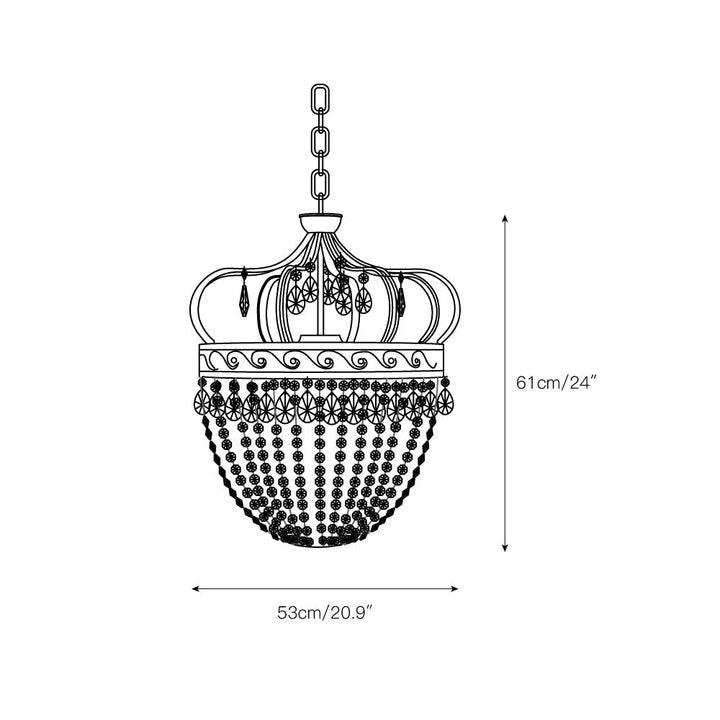 Crown Shaped Antique Style Ceiling Chandelier - Splendrix