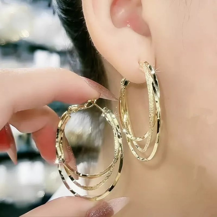 Multi-layer round hoops with hypoallergenic design – Elivra