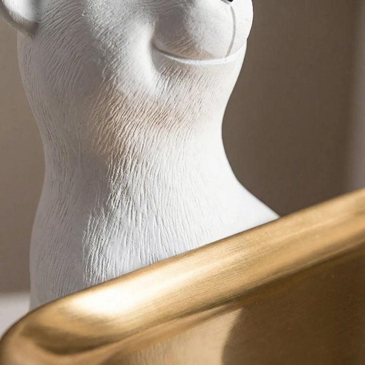 Decoratief Beeldje Met Gouden Dienblad - Arctivey