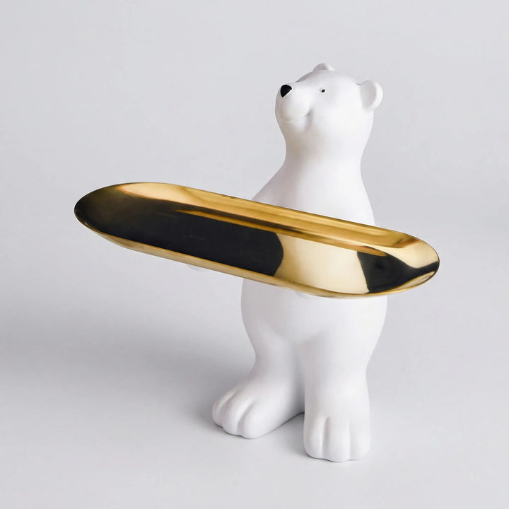 Decoratief Beeldje Met Gouden Dienblad - Arctivey