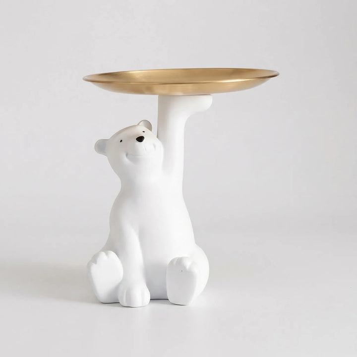 Decoratief Beeldje Met Gouden Dienblad - Arctivey