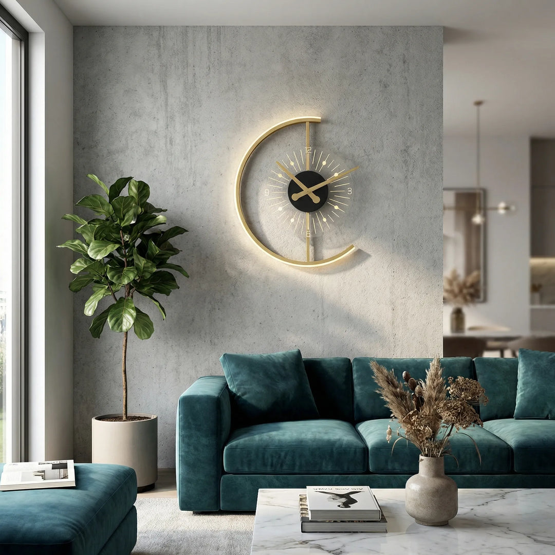 Decoratieve LED-Wandklok In Maanvorm - Astroval