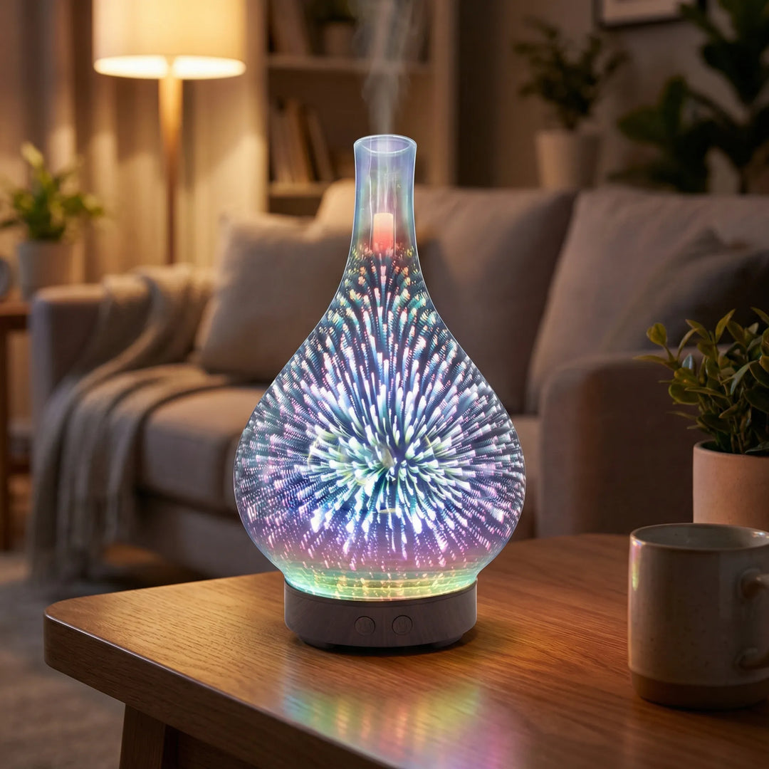 Decoratieve Luchtbevochtiger Met 3D-Glazen Kap - Aromaglow