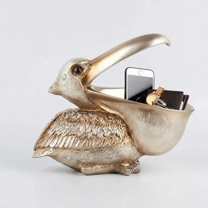 Decoratieve Pelikaanfiguur Met Bergvak - Goldnest