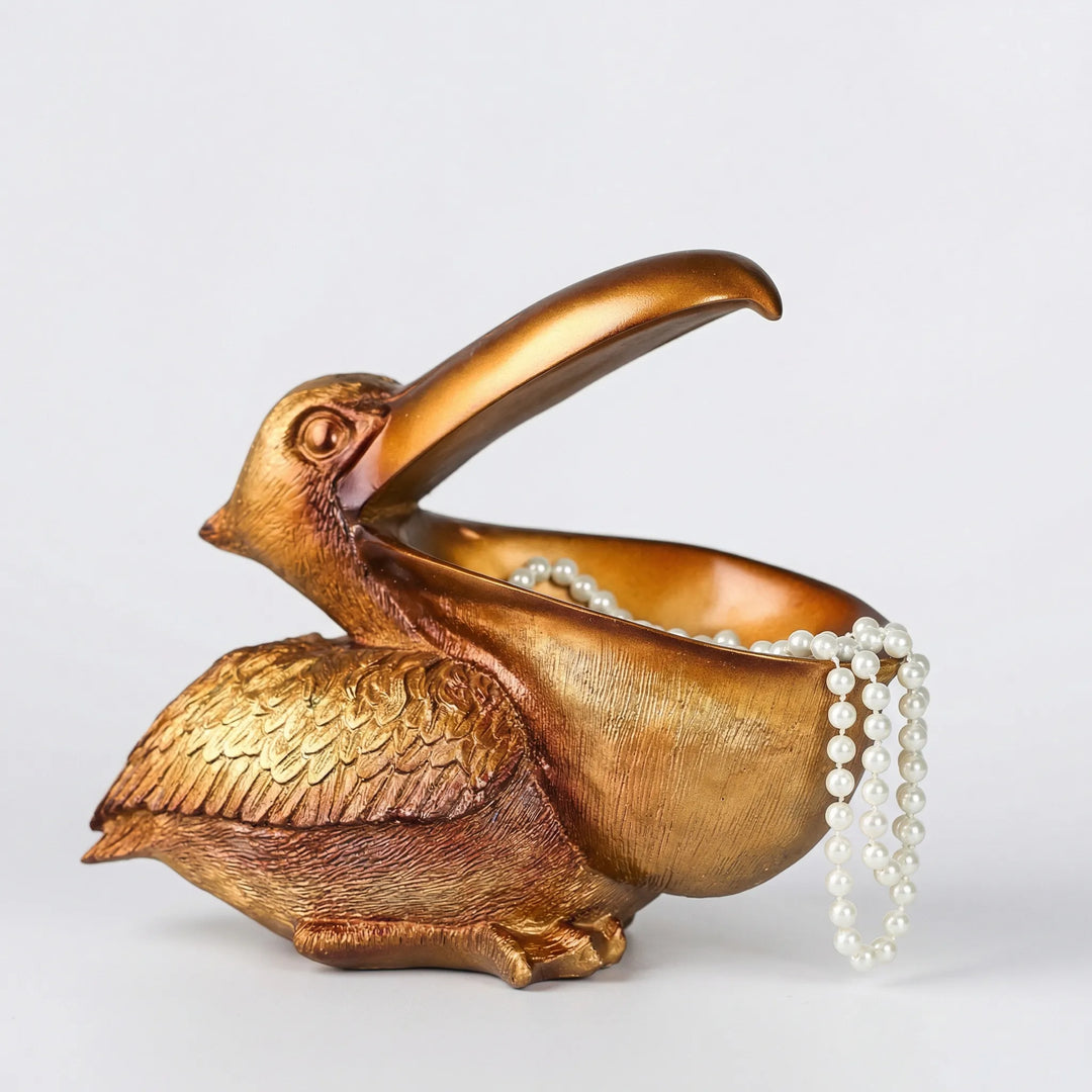 Decoratieve Pelikaanfiguur Met Bergvak - Goldnest