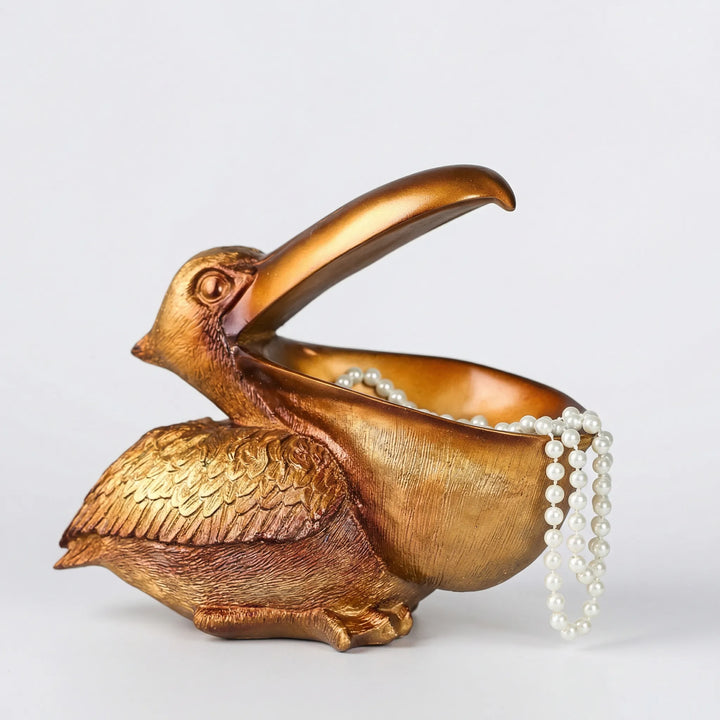 Decoratieve Pelikaanfiguur Met Bergvak - Goldnest