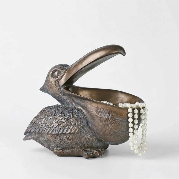 Decoratieve Pelikaanfiguur Met Bergvak - Goldnest