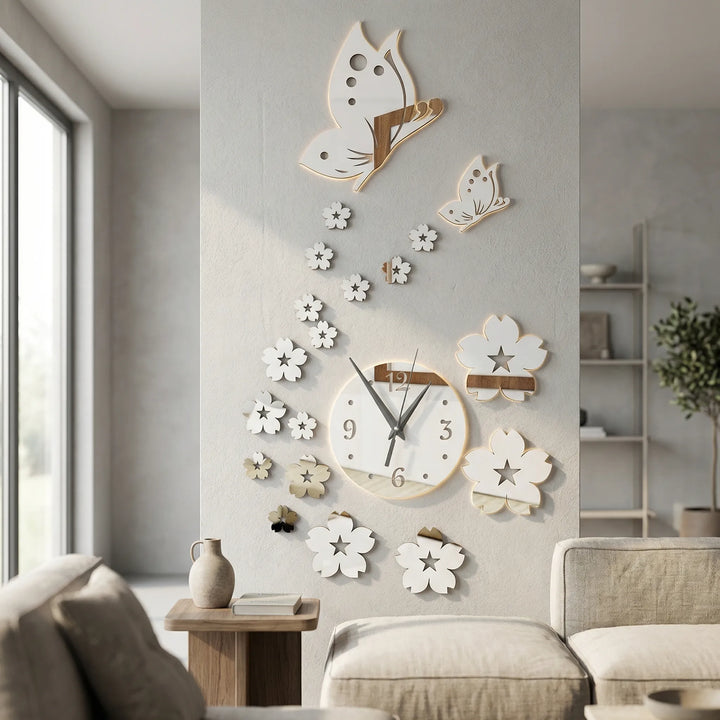 Decorative Butterfly Wall Clock - Flutterique