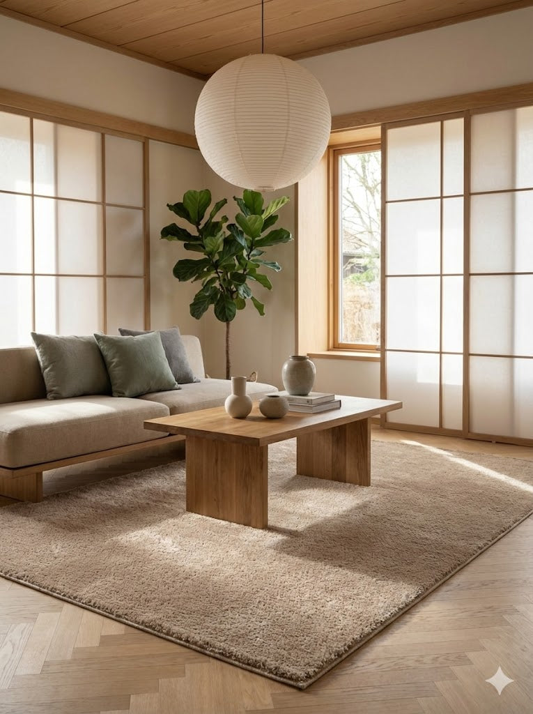 Deep Pile Beige Rug - PlushWeave