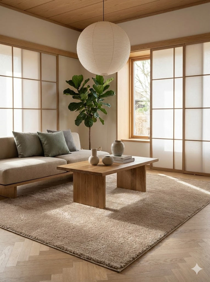 Deep Pile Beige Rug - PlushWeave