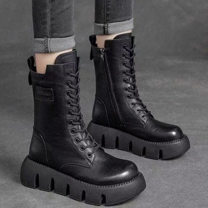 Dicker Plateaukampfstiefel - Marla