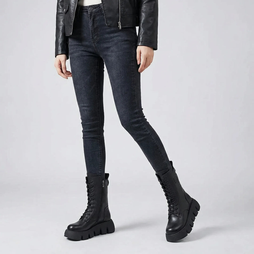 Dicker Plateaukampfstiefel - Marla