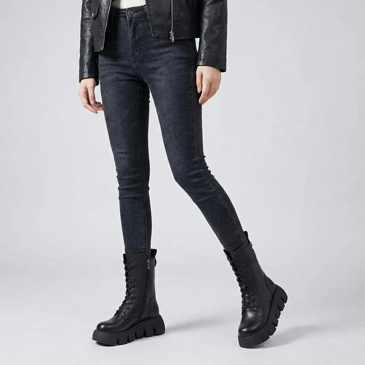 Dicker Plateaukampfstiefel - Marla