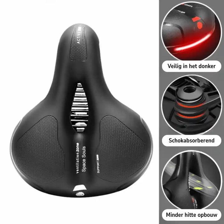 Ergonomic Comfort Bike Seat with Cutout, 2 in Thick Foam, Waterproof PU Leather 22