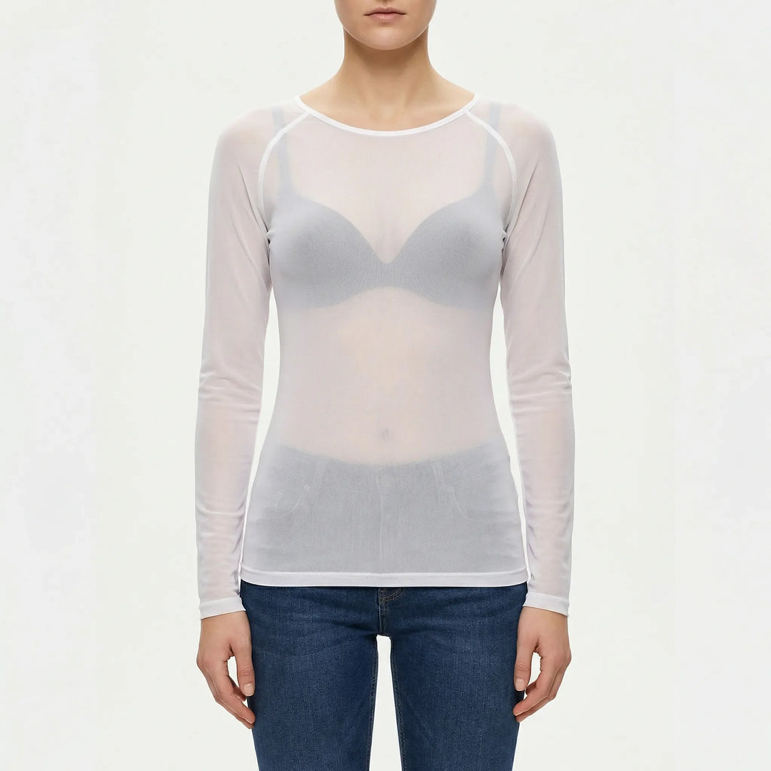 Doorzichtig Mesh Shirt Met Lange Mouwen - Jeannette