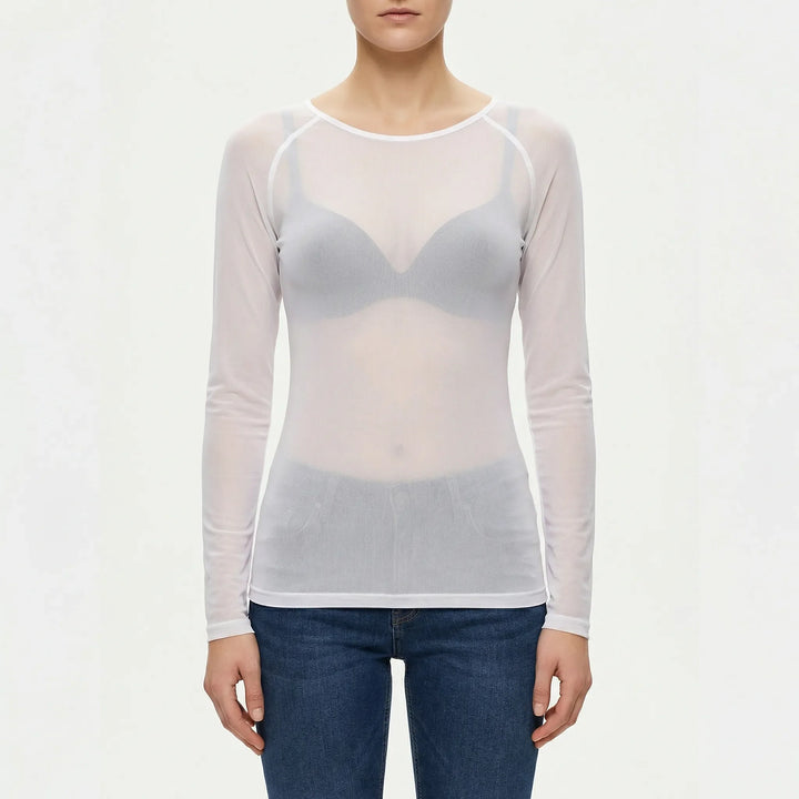 Doorzichtig Mesh Shirt Met Lange Mouwen - Jeannette