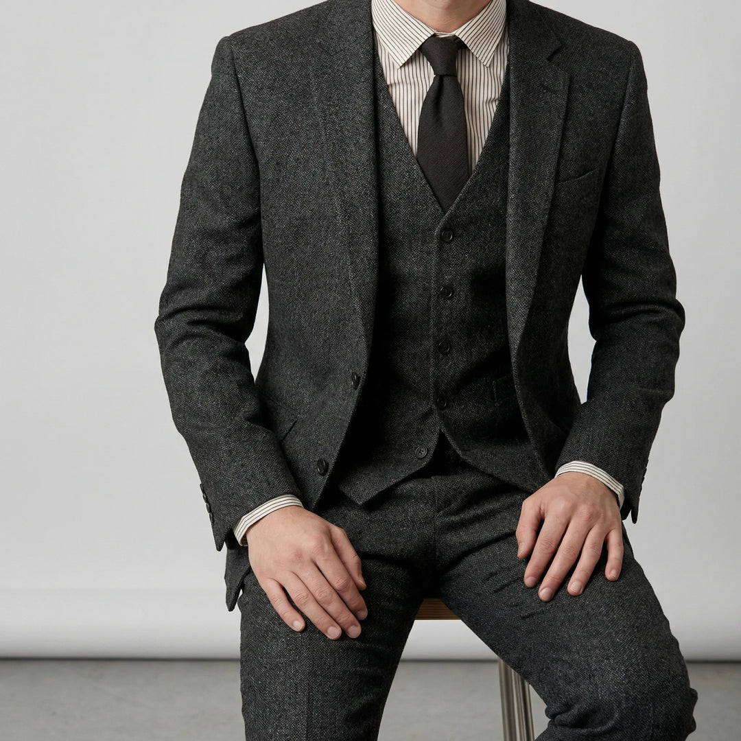 Dreiteiliger Slim-Fit-Anzug - Ansgar